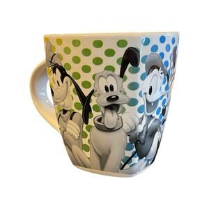 Disney Mickey Minnie Goofy Daisy Donald Jerry Leigh Black Rainbow Mug Pluto